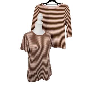 Isaac Mizrahi Bundle of 2 Striped Tees Size XS QVC T-Shirt Bundle Striped